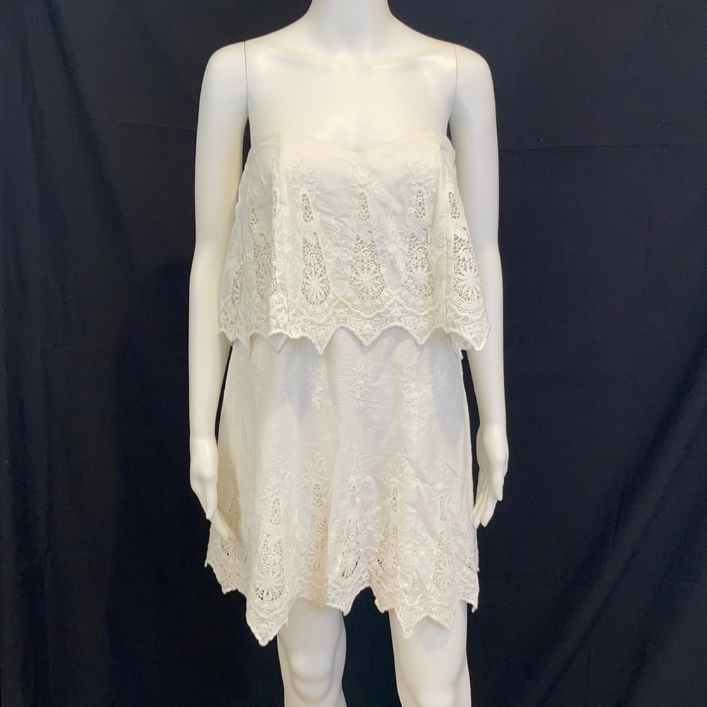 Jetset Diaries Strapless mini Boho Lace dress